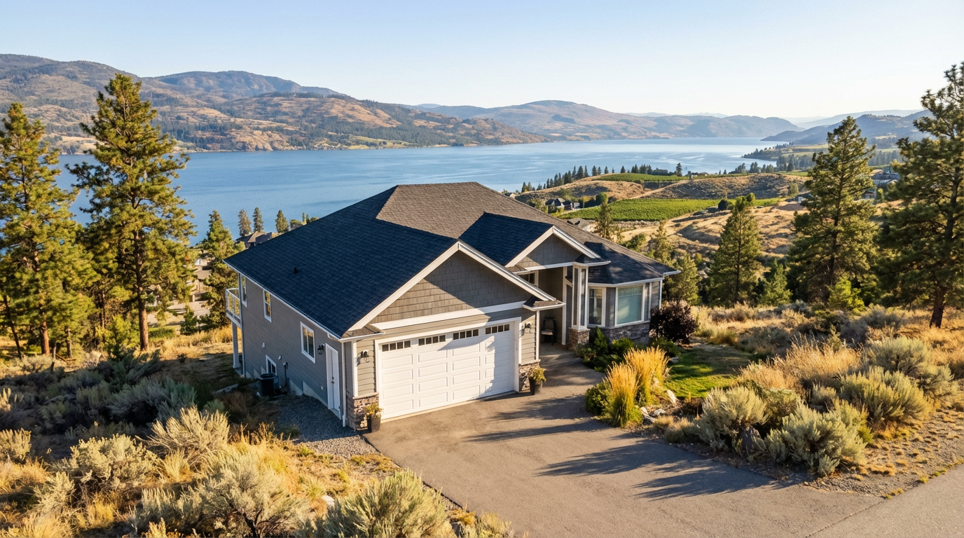 Thompson-Shuswap home with garage door